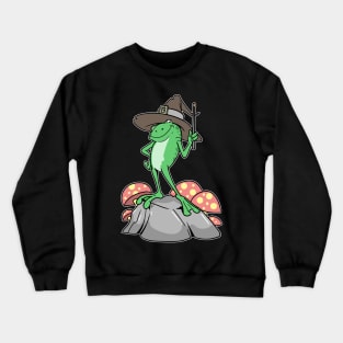 Cottagecore Aesthetic Frog Wizard Mushroom Crewneck Sweatshirt